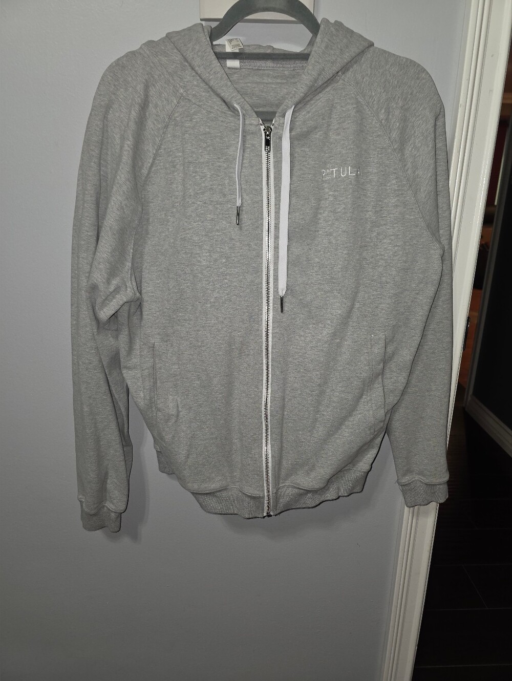 P'tula Gray Full-Zip Hoodie Sweatshirt